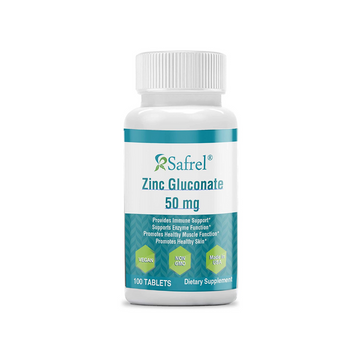 Safrel Zinc 25 mg, 100 Tablets, Supports Immune System and Enzymes Function, Promotes Healthy Muscle and Skin, Zinc Highly Absorbable Supplements for Immune Support System, Gluten Free Zinc Supplement