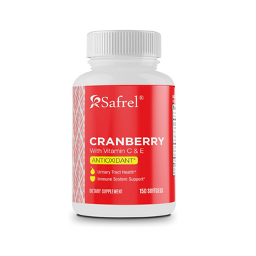 Safrel Cranberry Urinary Tract Health Dietary Supplement, 1 Serving = 1 Glass of Cranberry Juice, Sugar Free, Non-GMO, 150 Softgels