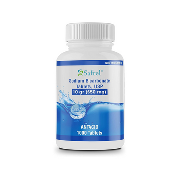 Safrel Sodium Bicarbonate Antiacid 650 mg (10 Grain) 1000 Tablets | for Relief of Acid Indigestion, Heartburn, Sour Stomach & Upset Stomach | Value Savings Pack