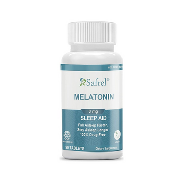 Safrel Melatonin 3mg Tablets, Vegan Natural Sleep Aid, Helps You to Fall Asleep Faster and Stay Asleep Longer, Helps with Occasional Sleeplessness and Supports Restful Sleep, 90 Count