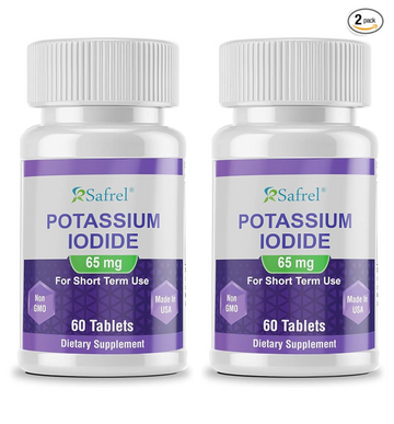 2 Pack - Safrel Potassium Iodide 65 mg per Serving, 60 Tablets | Thyroid Support | Best Natural Dietary Supplement | Made in USA | Kosher