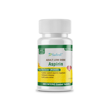Safrel Baby Aspirin 81 mg (1000 Enteric Coated Tablets) | Adult Low Dose Strength Pain Reliever (NSAID) | Safe Pain Relief for Minor Aches and Pain | Value Pack Generic Bayer Aspirin