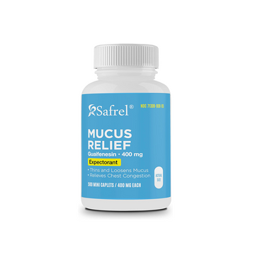 Safrel Mucus Relief Medicine Guaifenesin 400 mg - 300 Mini Tablets, Compare to Mucinex Tablets
