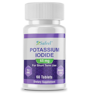 Safrel Potassium Iodide 65 mg, 60 Tablets | Thyroid Support | Made in USA | Non-GMO Verified | Ki Pills Potassium Iodine Tablets - YODO Naciente (60 Count (Pack of 1))