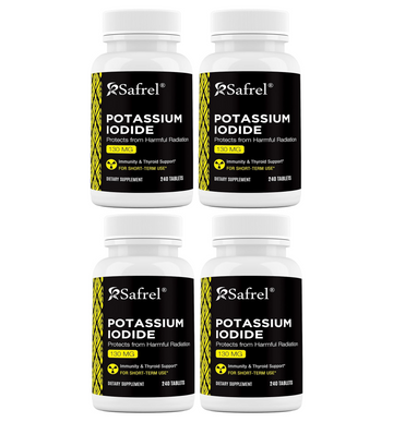 Safrel Potassium Iodide 130 mg, 960 Tablets (4 Pack) | Thyroid Support | Made in USA | Non-GMO Verified | Ki Pills Potassium Iodine Tablets - YODO Naciente,