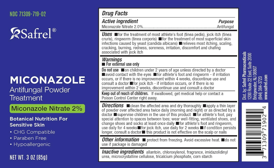 Powder For Infection Safrel Antifungal Powder Treatment with 2% Miconazole Nitrate for Comm